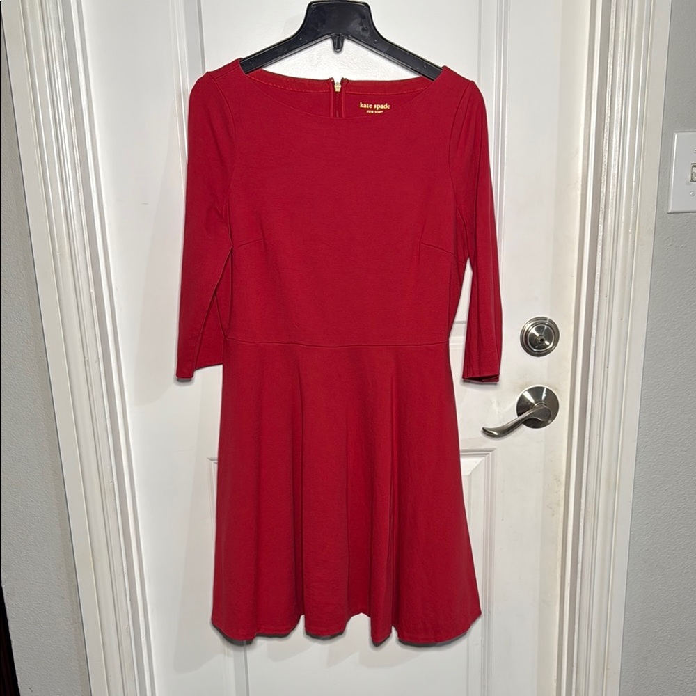 Kate Spade Red Cocktail Dress with 3/4 Sleeves